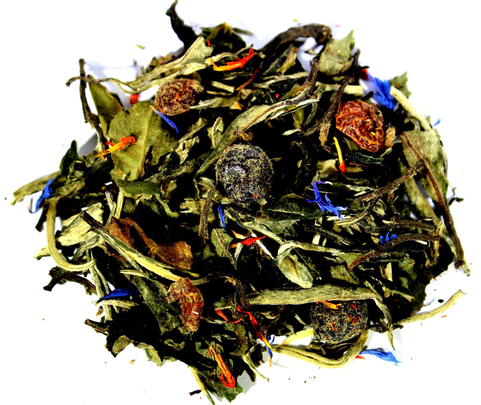 Nelson's Tea - Blueberry Pomegranate - White Loose Leaf Tea - White tea, rose hips, dried blueberries, and safflower (Sample)