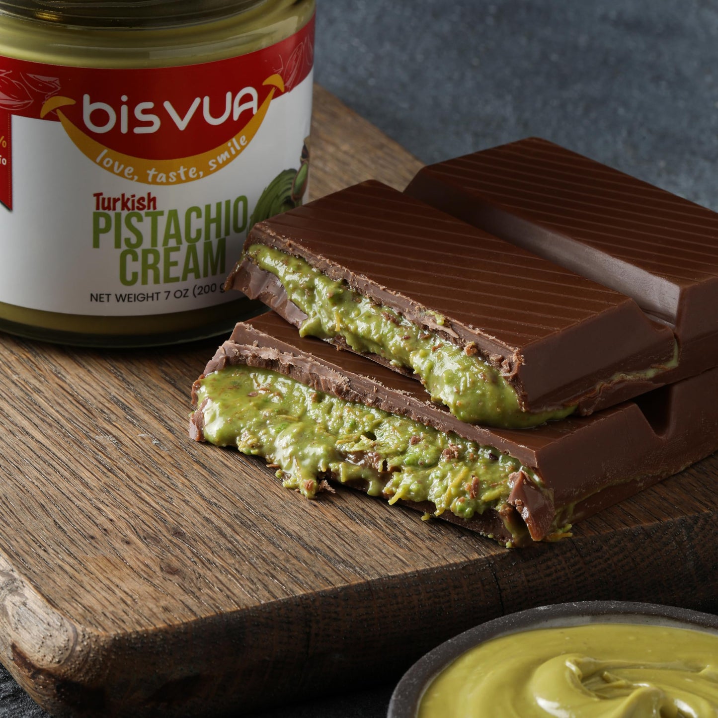 BISVUA enhanced Pistachio Cream (30%)  200g (7 Oz) - Perfect for Viral Dubai Chocolate Bar Kit Filling With Kataifi and Ice Cream  Pistachio Butter for Dubai Chocolate Filling