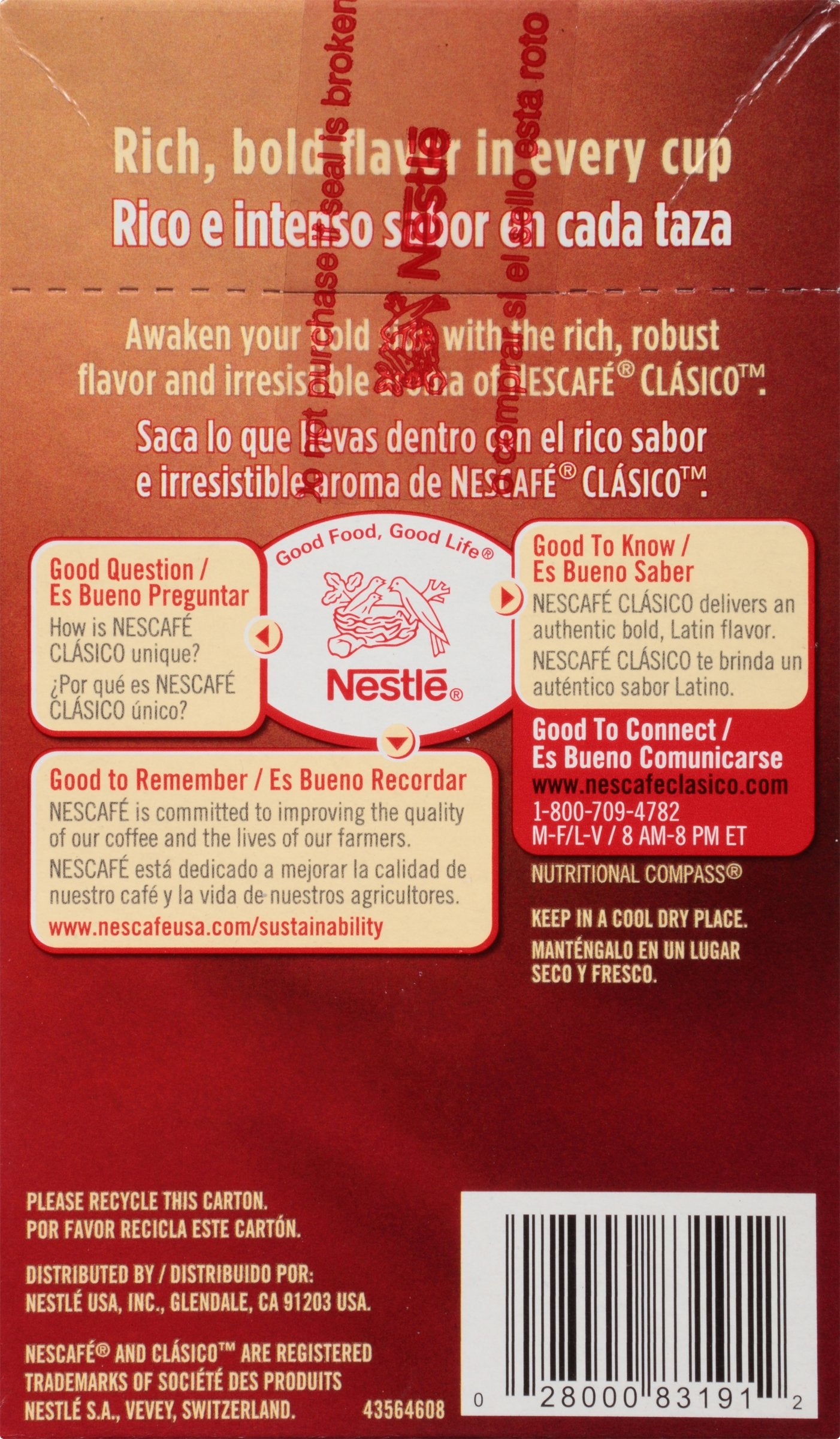 Nescafe Clasico Instant Coffee, 7 Ct