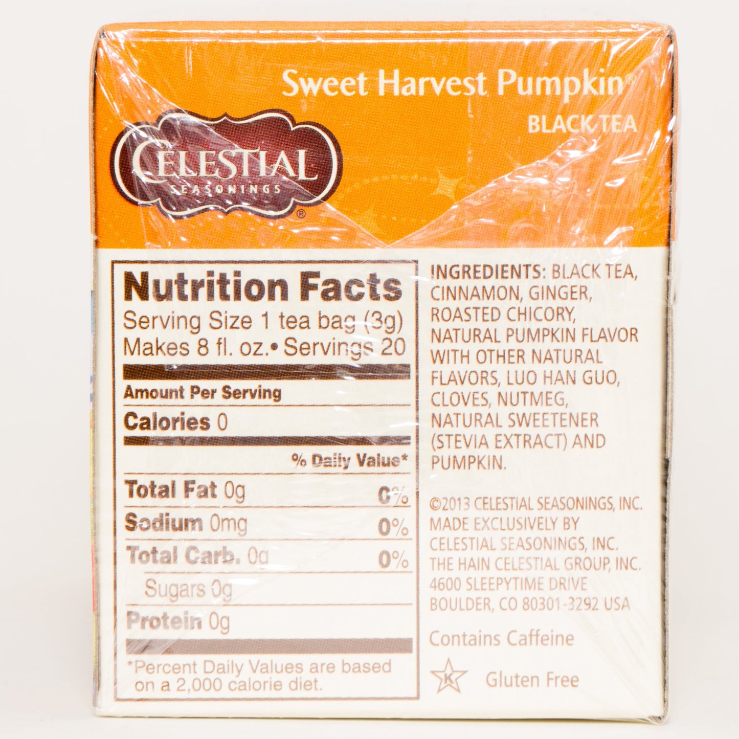 Celestial Seasonings Holiday Pumpkin Pie Black Tea, 20 Count, Pack of 6