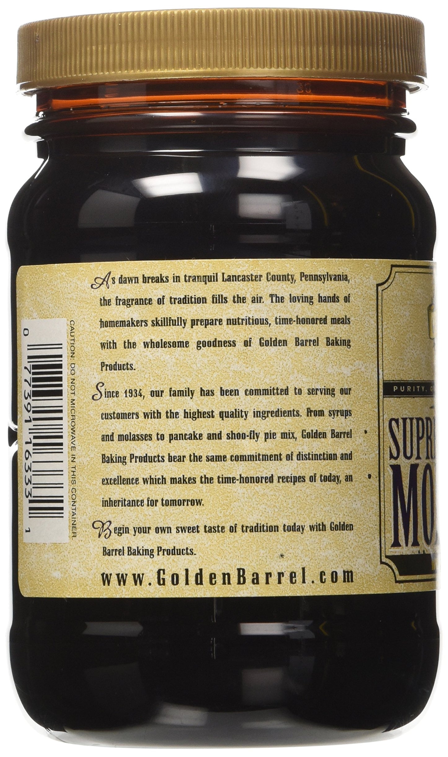 Golden Barrel Unsulphured Supreme Baking/Barbados molasses, 16 Ounce