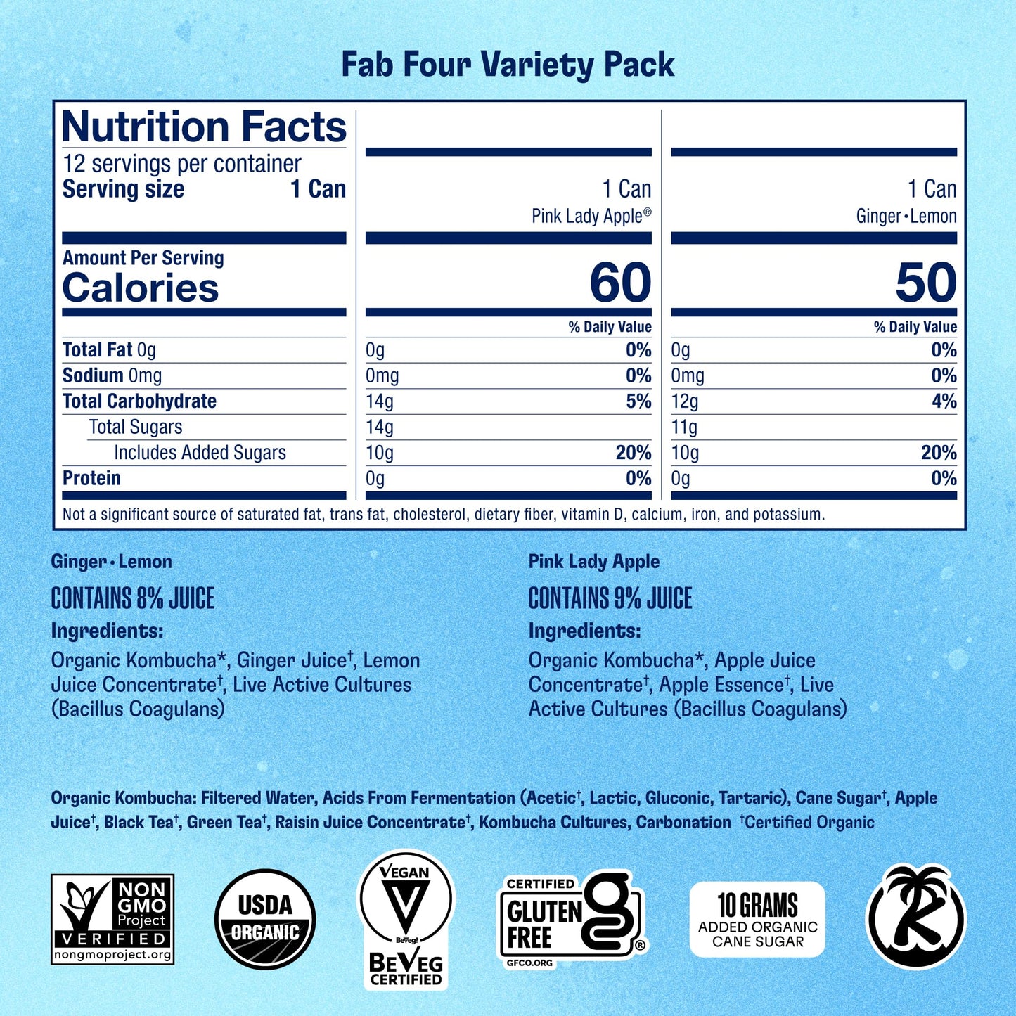 Variety Pack Of Four Flavors In Cans By Health-Ade