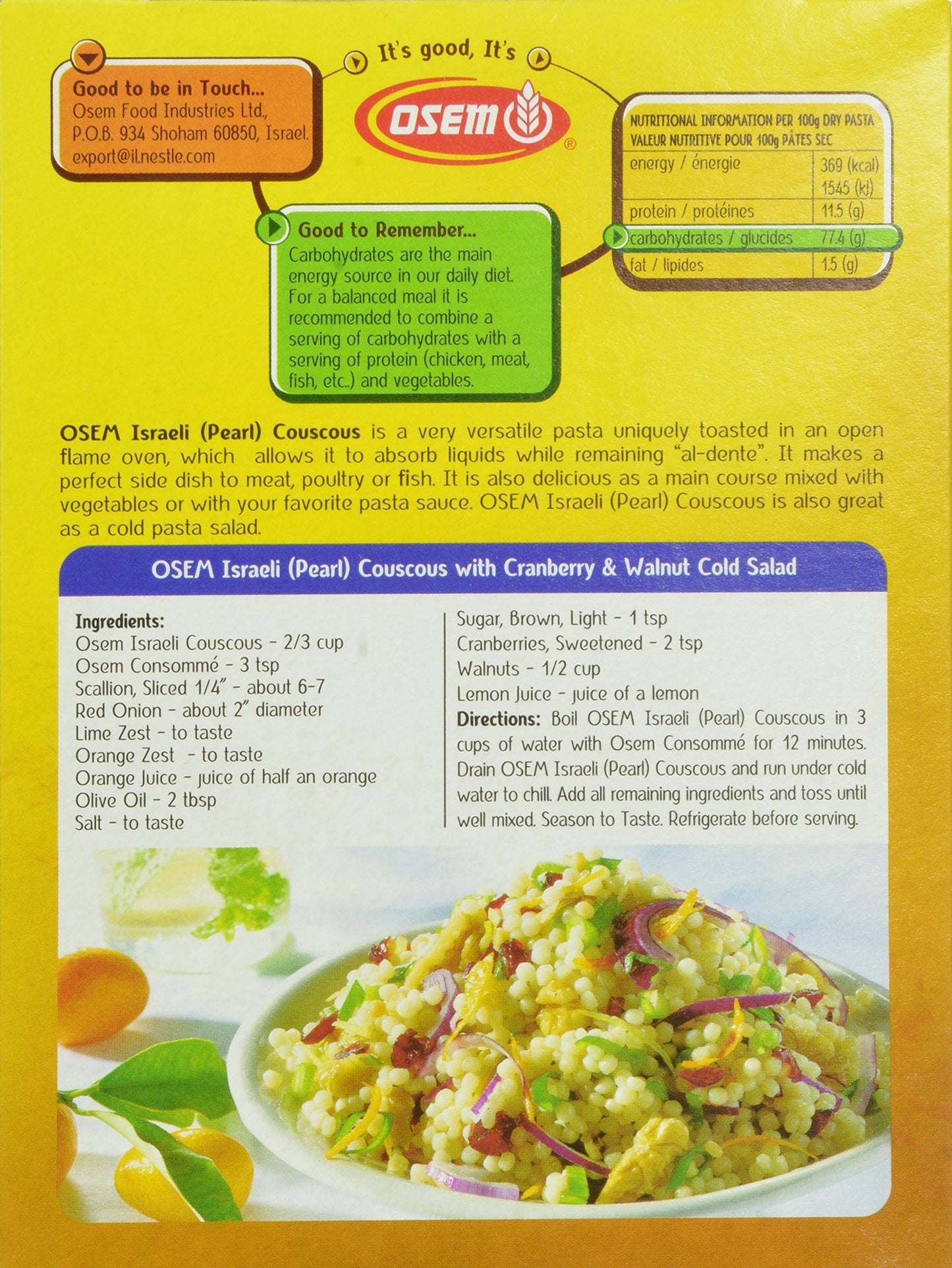 Osem Israeli Pearl Couscous, Original, 8.8 Ounce (Pack of 12)