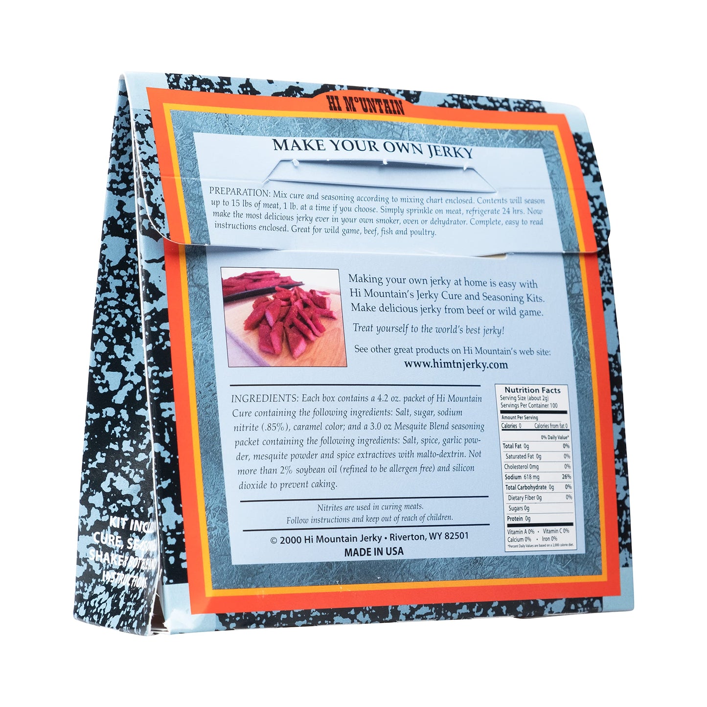 Hi Mountain Jerky Seasoning and Cure Kit, Mesquite Blend, 8 Ounce, for Beef, Venison, Elk, & Deer, Seasons up to 15 lbs.