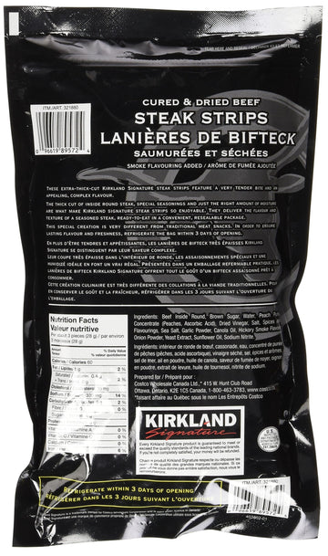 Kirkland Signature Premium Beef Steak Strips Jerky 12 Oz