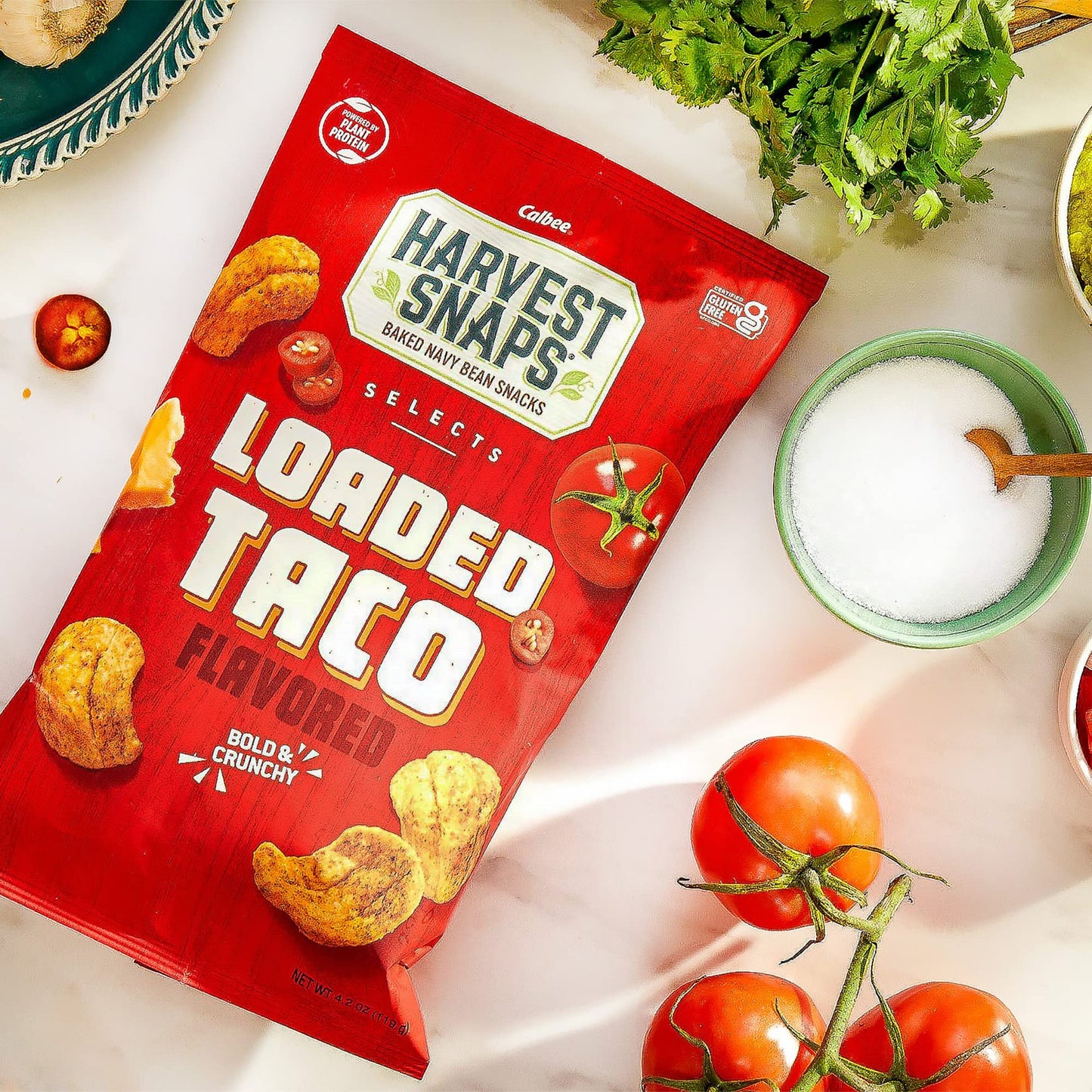 Harvest Snaps Veggie Chips (Loaded Taco Crunchy Puffs) | Powered By Plant Protein, Gluten Free, Non-Gmo Baked Vegetable Crisps |
