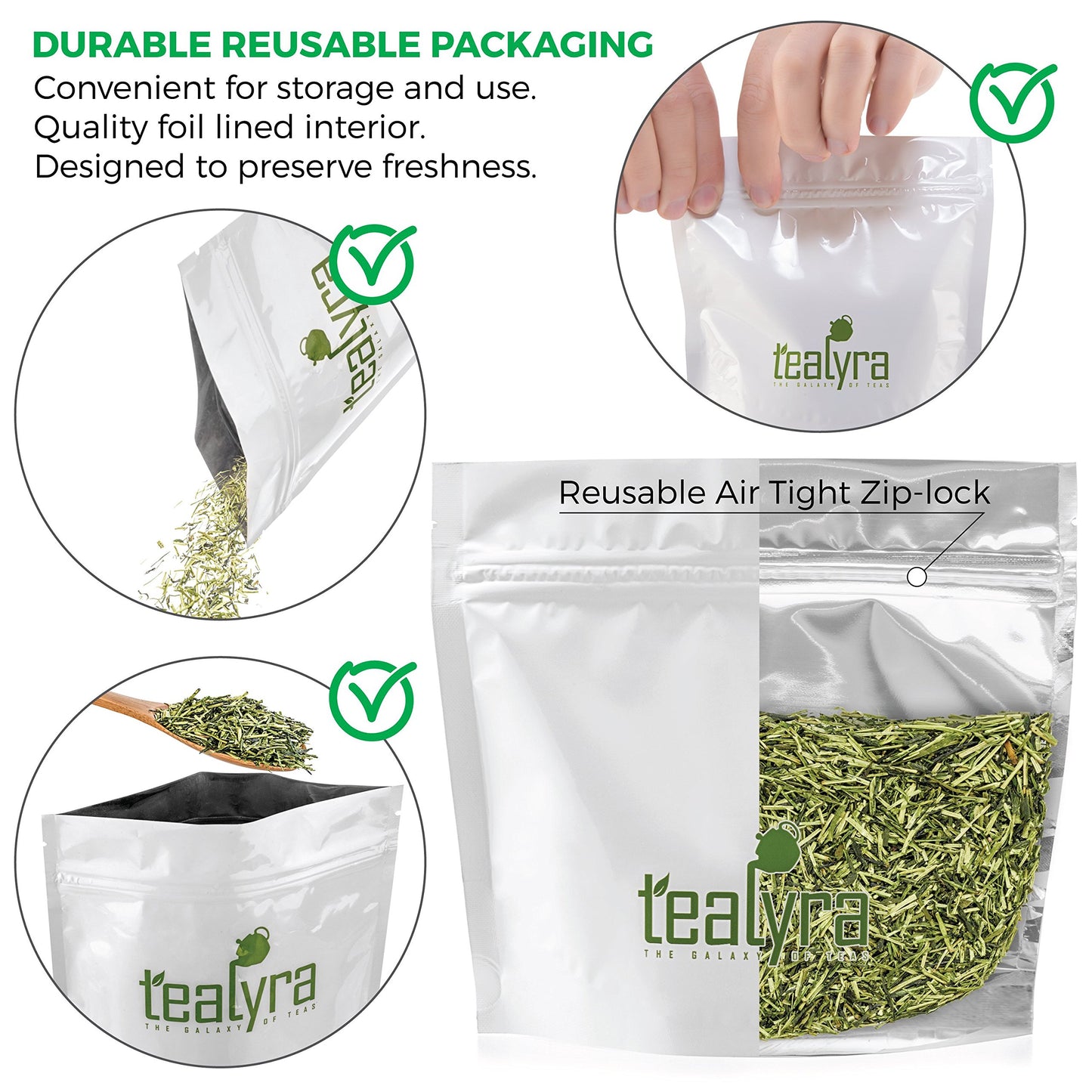 Tealyra Premium Kukicha Twig Kabuse Green Tea - Loose Leaf - Mild Nutty Flavor - 100g (3.52 Ounce)