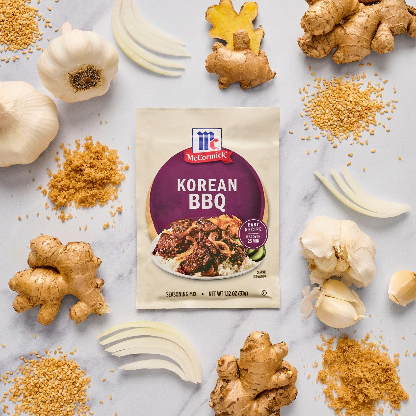 McCormick Seasoning Mix  Korean BBQ  For Sweet & Savory Korean BBQ Steak in Just 25 Minutes  1.12 oz (Pack of 12)