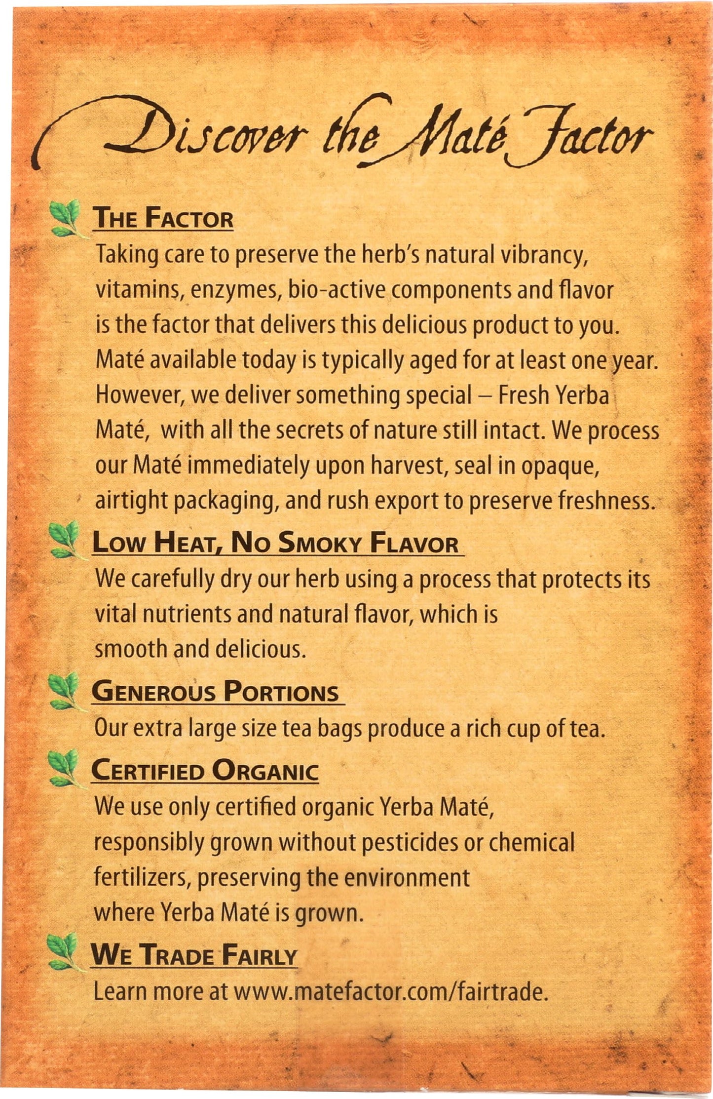The Mate Factor Organic Yerba Mate Tea Chai -- 20 Tea Bags
