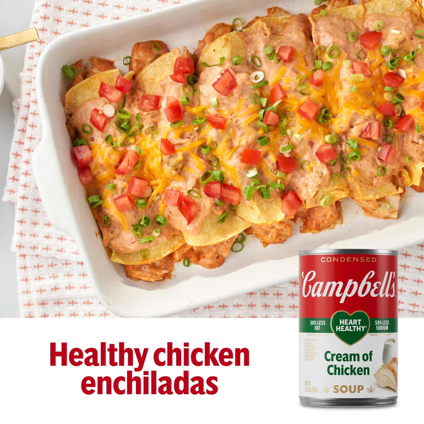 Campbell's Condensed Heart Healthy Cream of Chicken Soup, 10.5 oz Can (12 Pack)