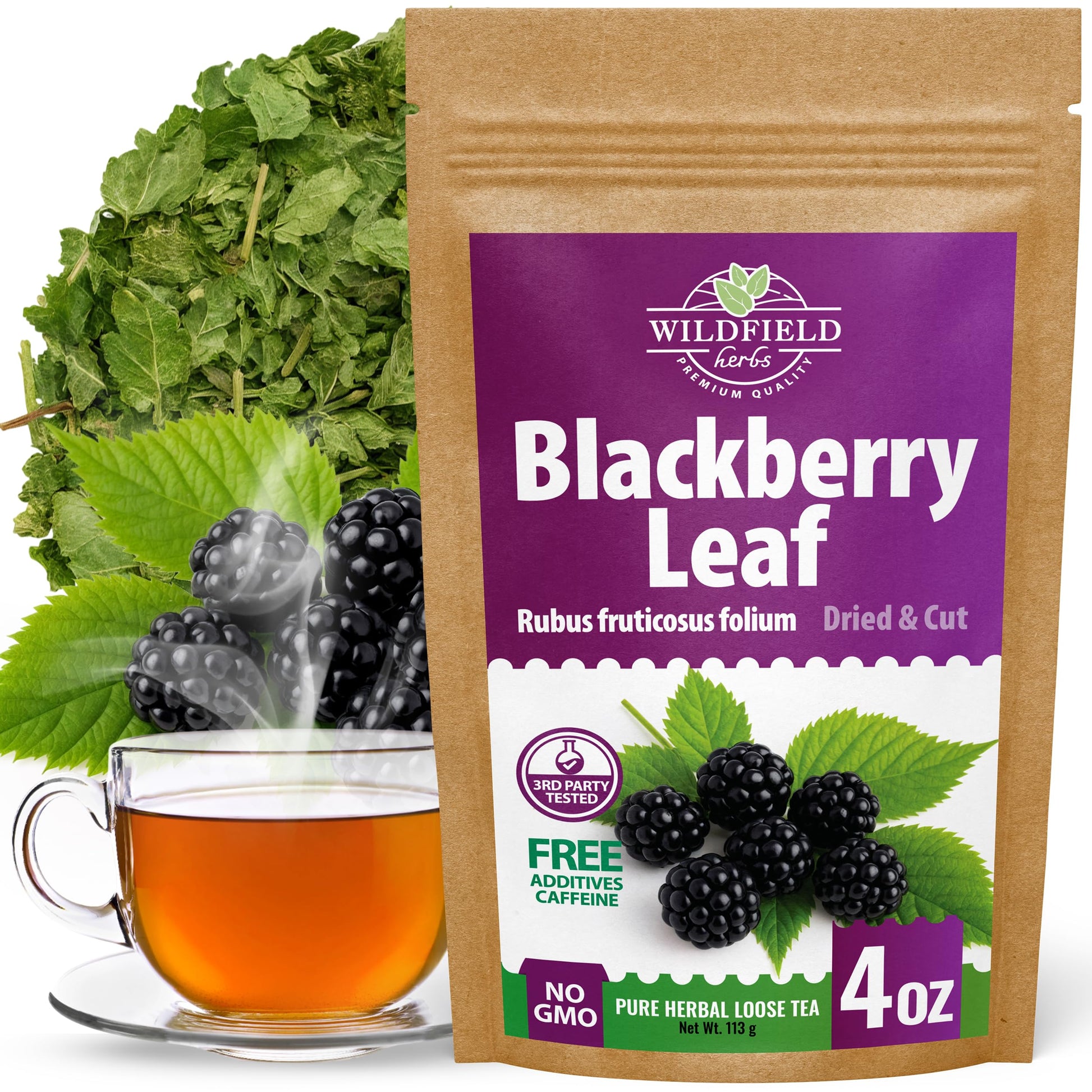 4 Oz. Blackberry Leaf Herbal Tea (Rubus Fruticosus) - 113G Dried Blackberry Leaf Tea Hojas De Zarzamora