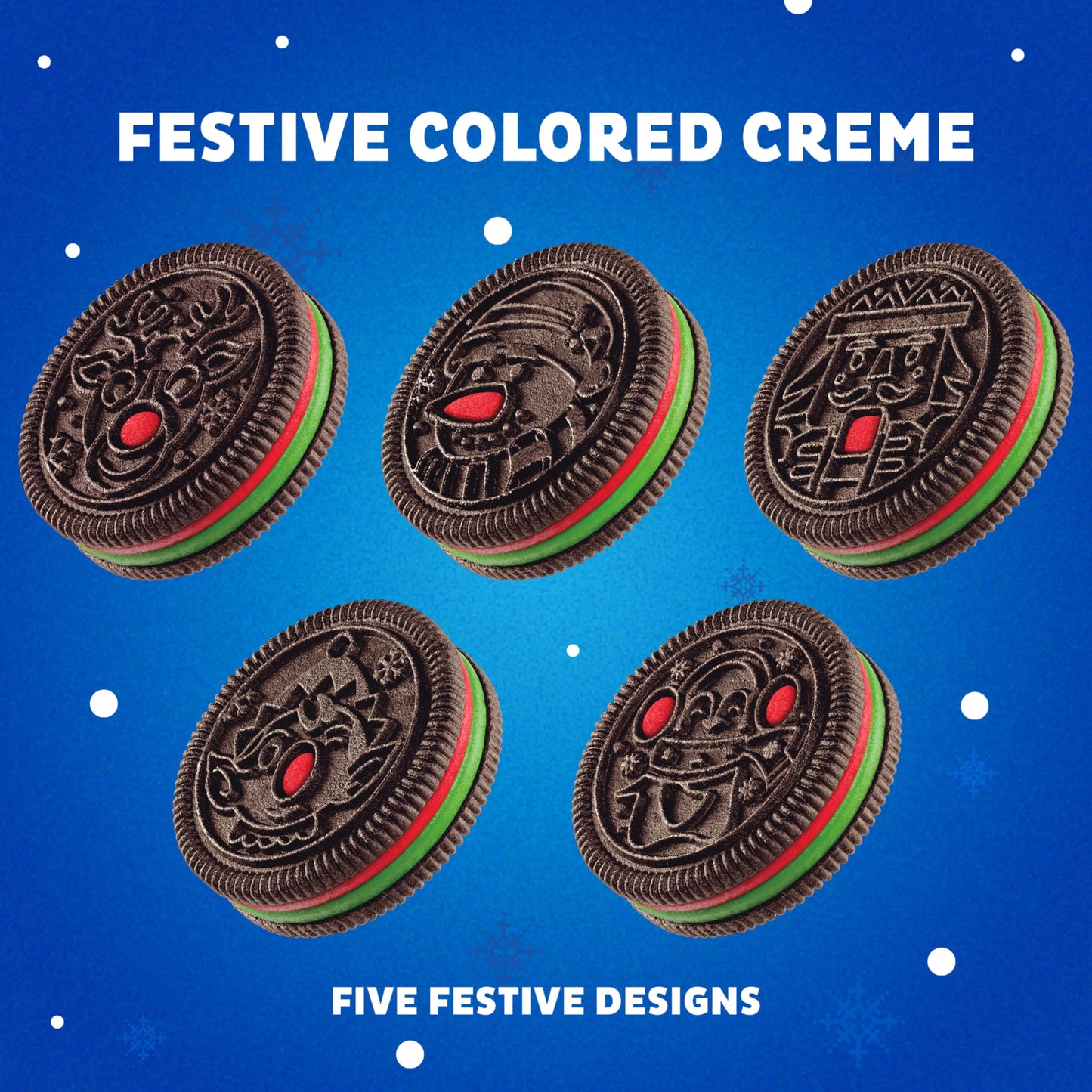 Oreo Limited Edition Holiday Cookies, Red and Green Creme Sandwich, 22.88 OZ, 45 Snack Packs