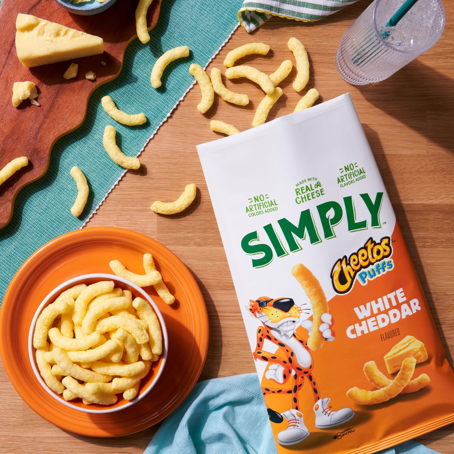 Simply Cheetos Puffs, White Cheddar, 12oz Party Size Bag