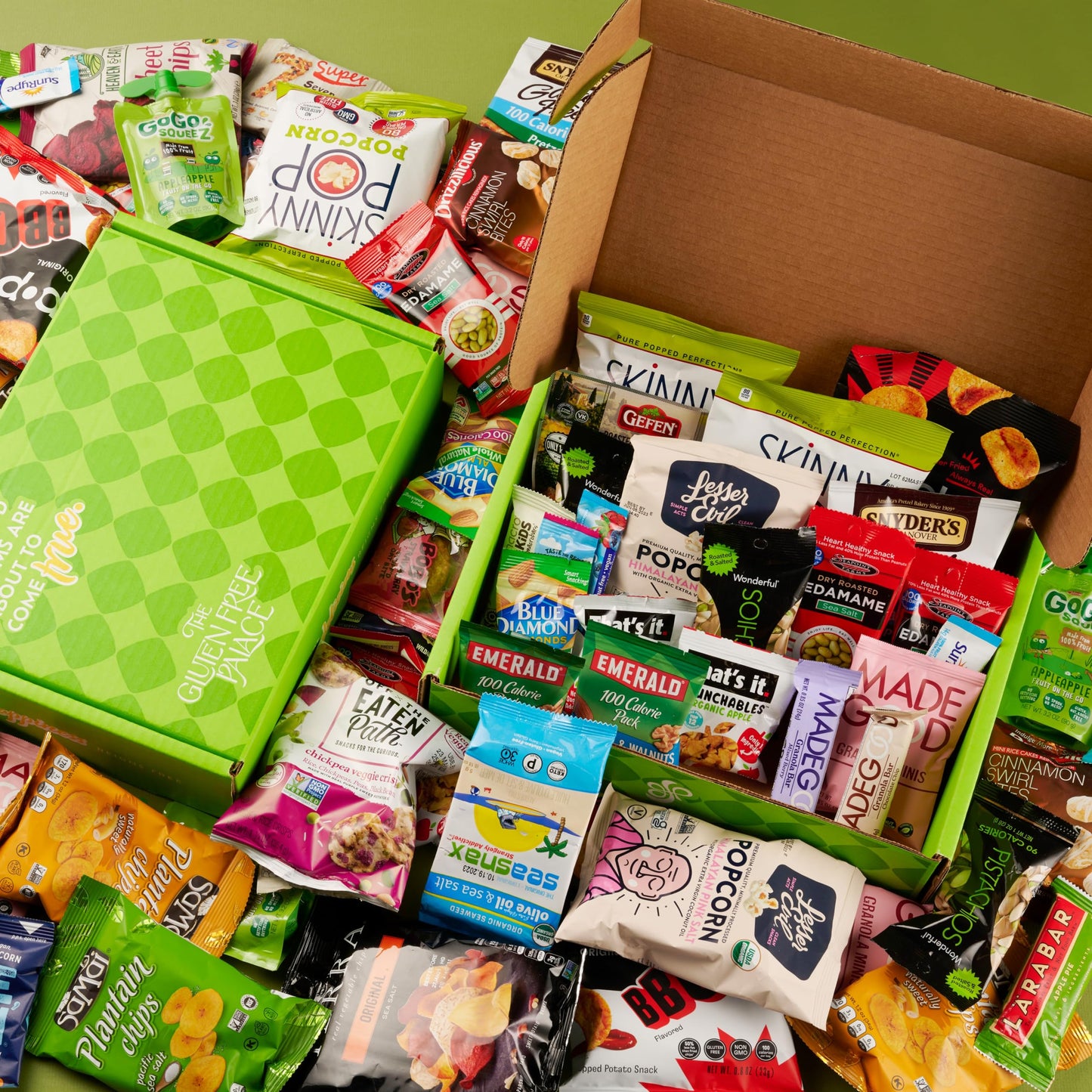 Gluten Free Palace Snack Attack Vegan Snacks Care Package - Plant-Based, Gluten Free, Dairy Free, Non-GMO Cookies, Bars, Chips,