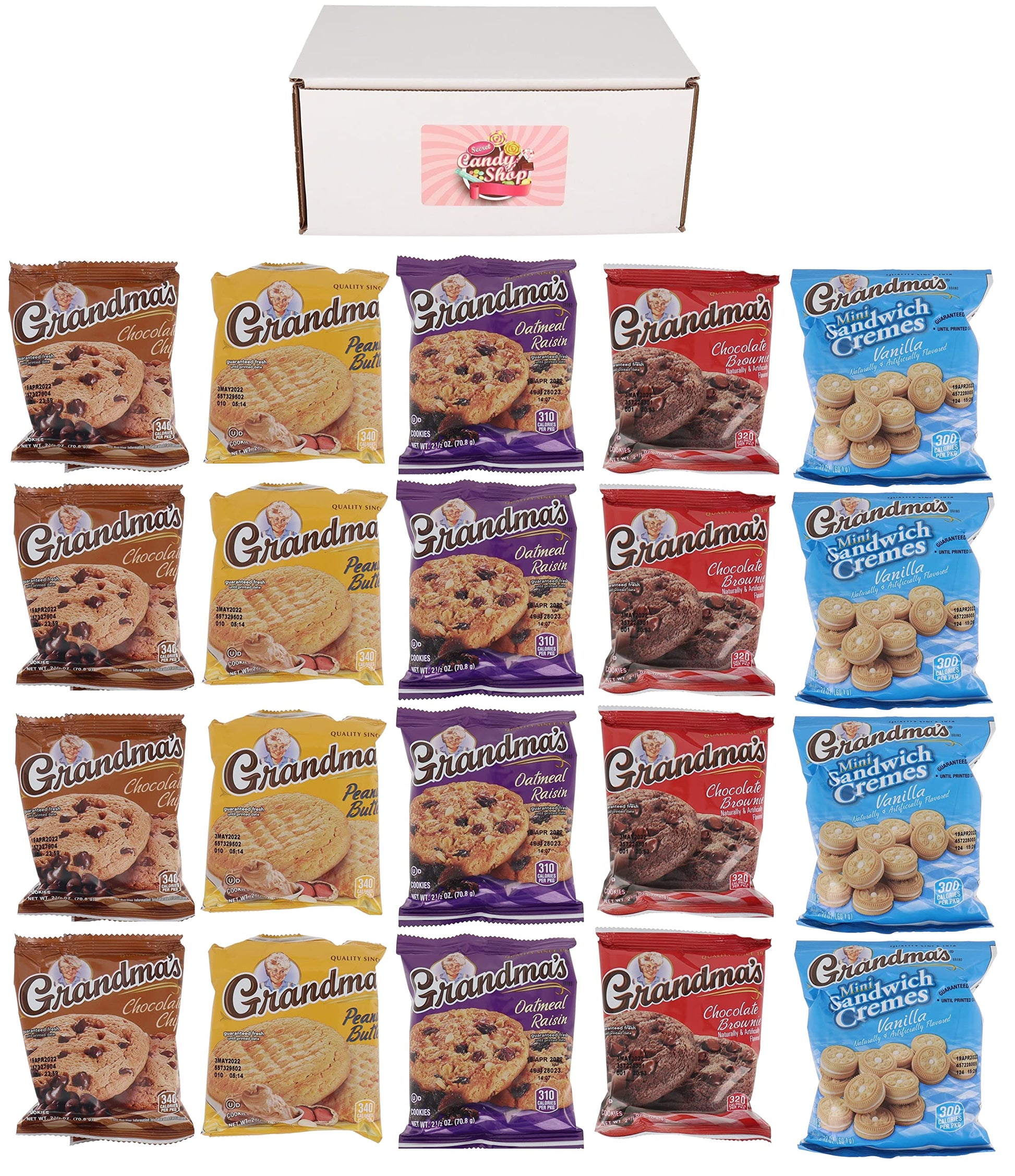 Secret Candy Shop Compatible With Grandma'S Cookies In Box (Pack Of 20, Total 40 Cookies) (Assorted)