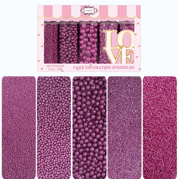 Confect Sprinkles for Cakes & Cupcakes Decoration | Birthday Sprinkles | Assorted Pack of 5 Magical Evening Ball Pearl Sprinkles