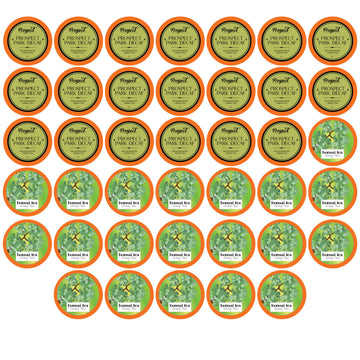 Two Rivers Assorted Tea Go Green Tea Pods Variety Sampler Pack for Keurig K Cup malt-inspired, 40 Count