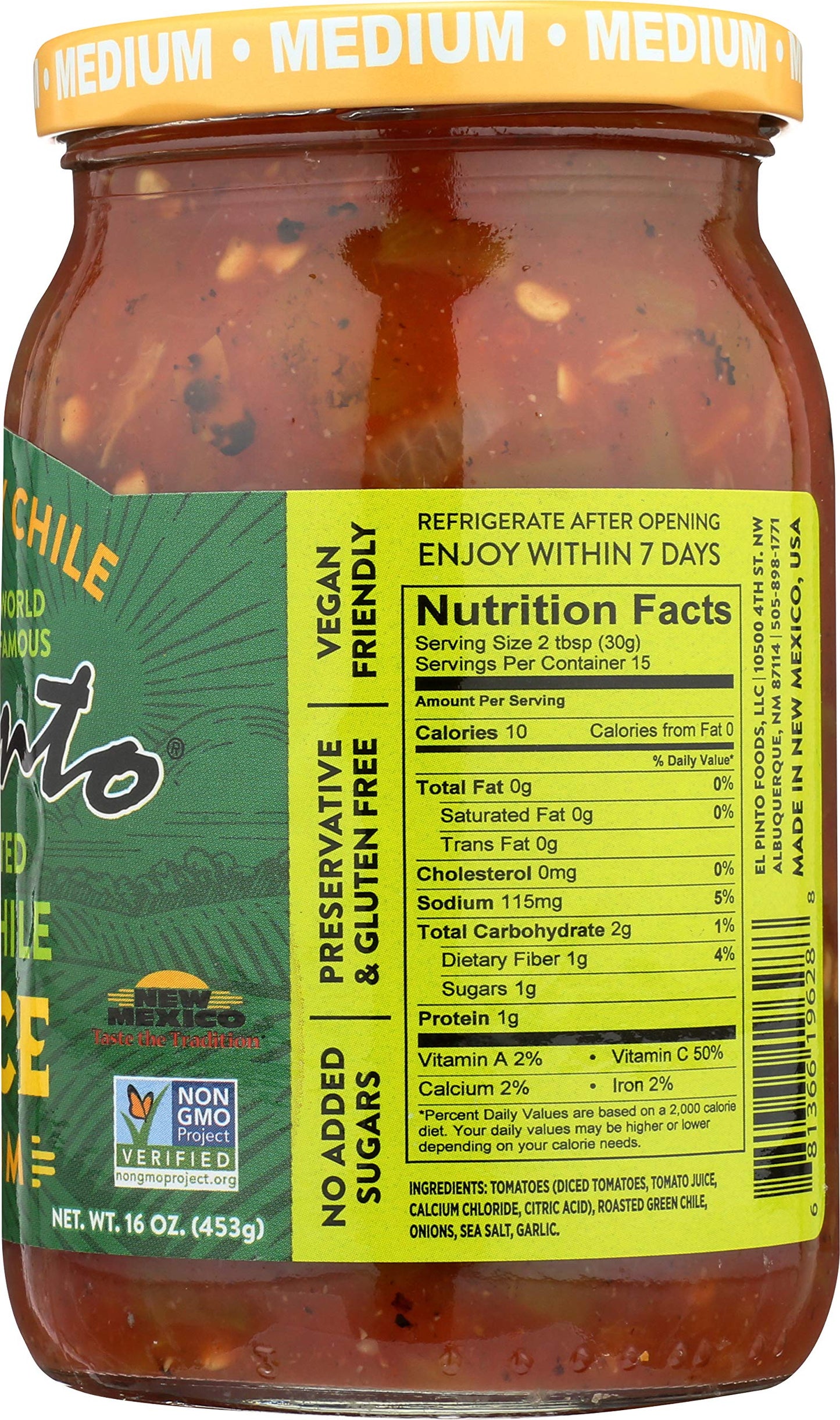 El Pinto Green Chile Sauce, Medium, 16 Ounce (Pack of 6)