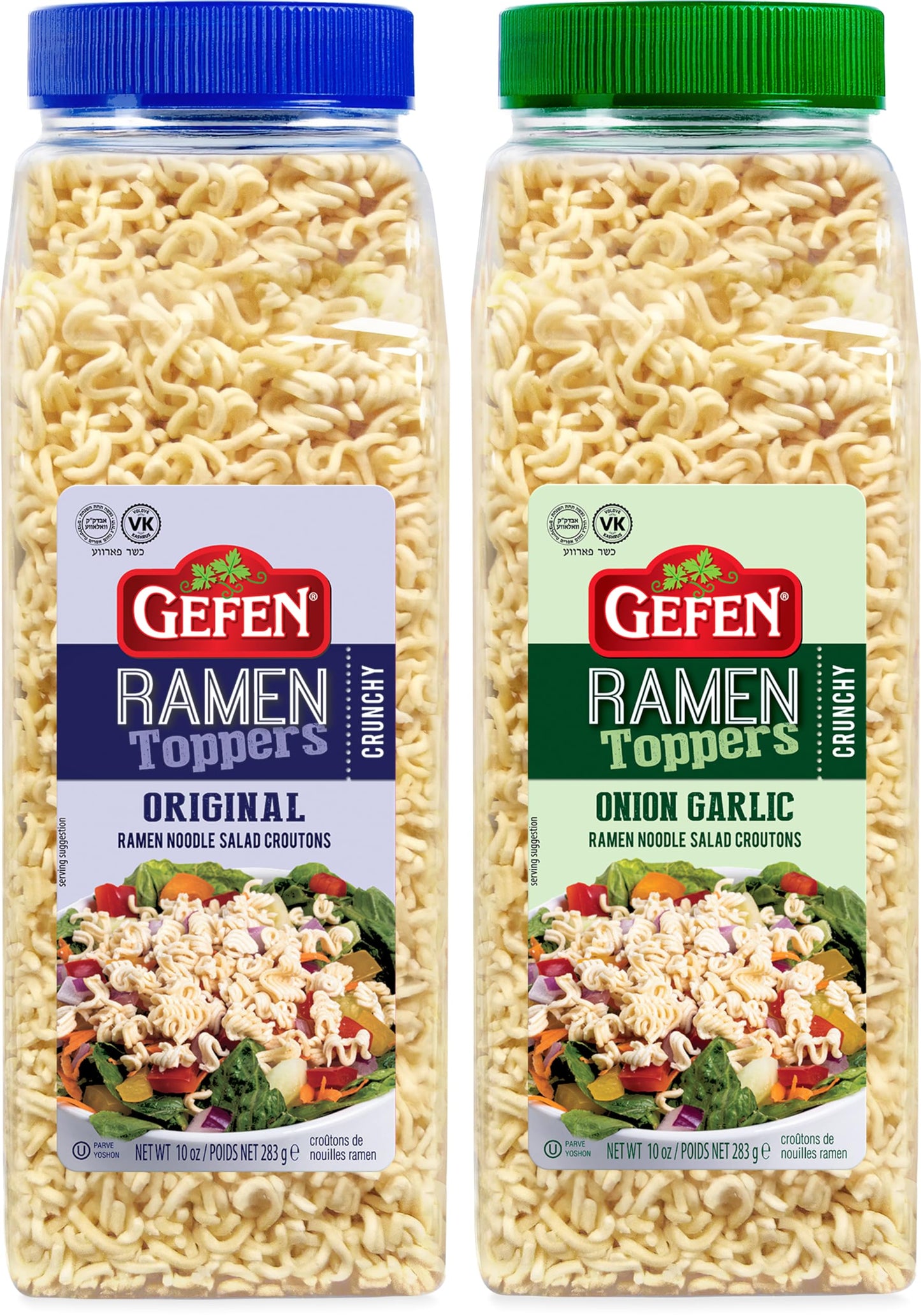 Gefen Ramen Salad Toppers Variety Pack, 10 oz (2 Pack) | Ready to Use | Crunchy Salad Topping | Ramen Noodle Crunch | Soup Toppe