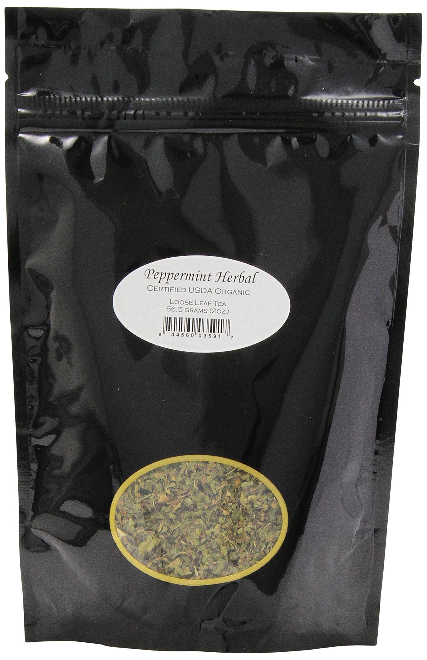English Tea Store Organic Peppermint Herbal Tea Pouches, 2 Ounce, Loose Leaf, Caffeine-Free