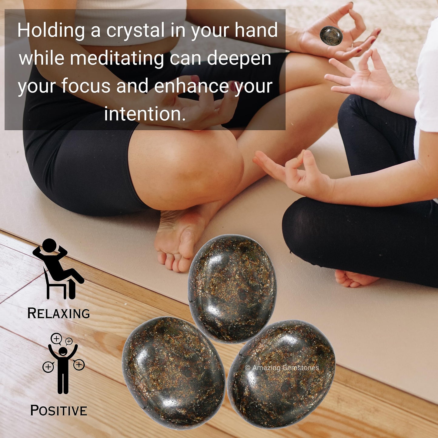 Amazing Gemstone Garnet Palm Stone - Pocket Massage Worry Stone For Natural Body Chakra Balancing, Reiki Healing And Crystal Gri
