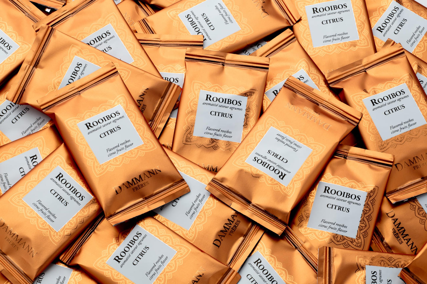 Dammann Freres Rooibos Citrus Tea Bags, Premium Gourmet, 24 Count, Cristal Tea Bags, Model 8203