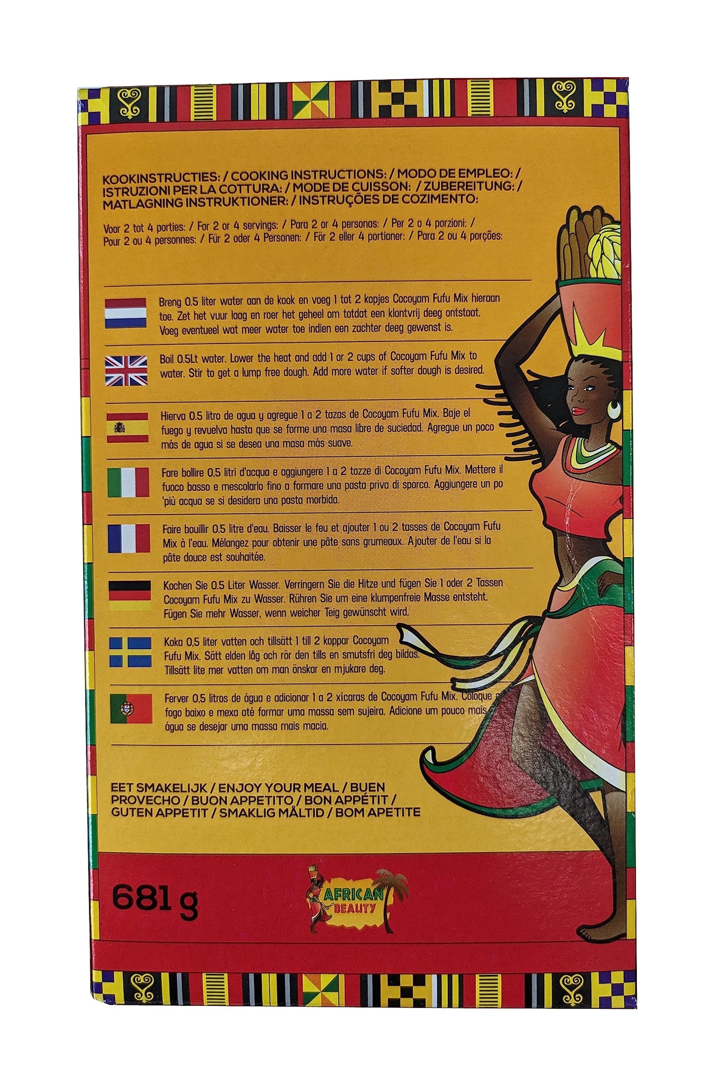 African Beauty Cocoyam Fufu Flour - 100% Natural, Authentic, 24oz, Pack of 2