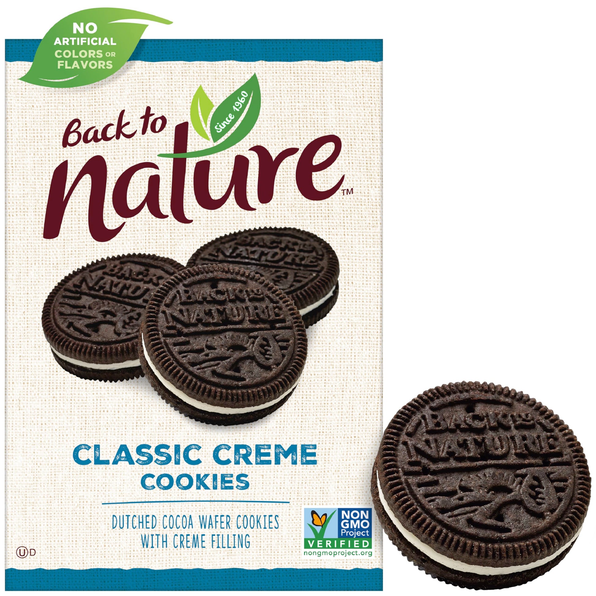 Back To Nature Classic Creme Sandwich Cookies - Dairy Free, Non-Gmo, Made With Wheat Flour, Delicious & Quality Snacks, 12 Ounce