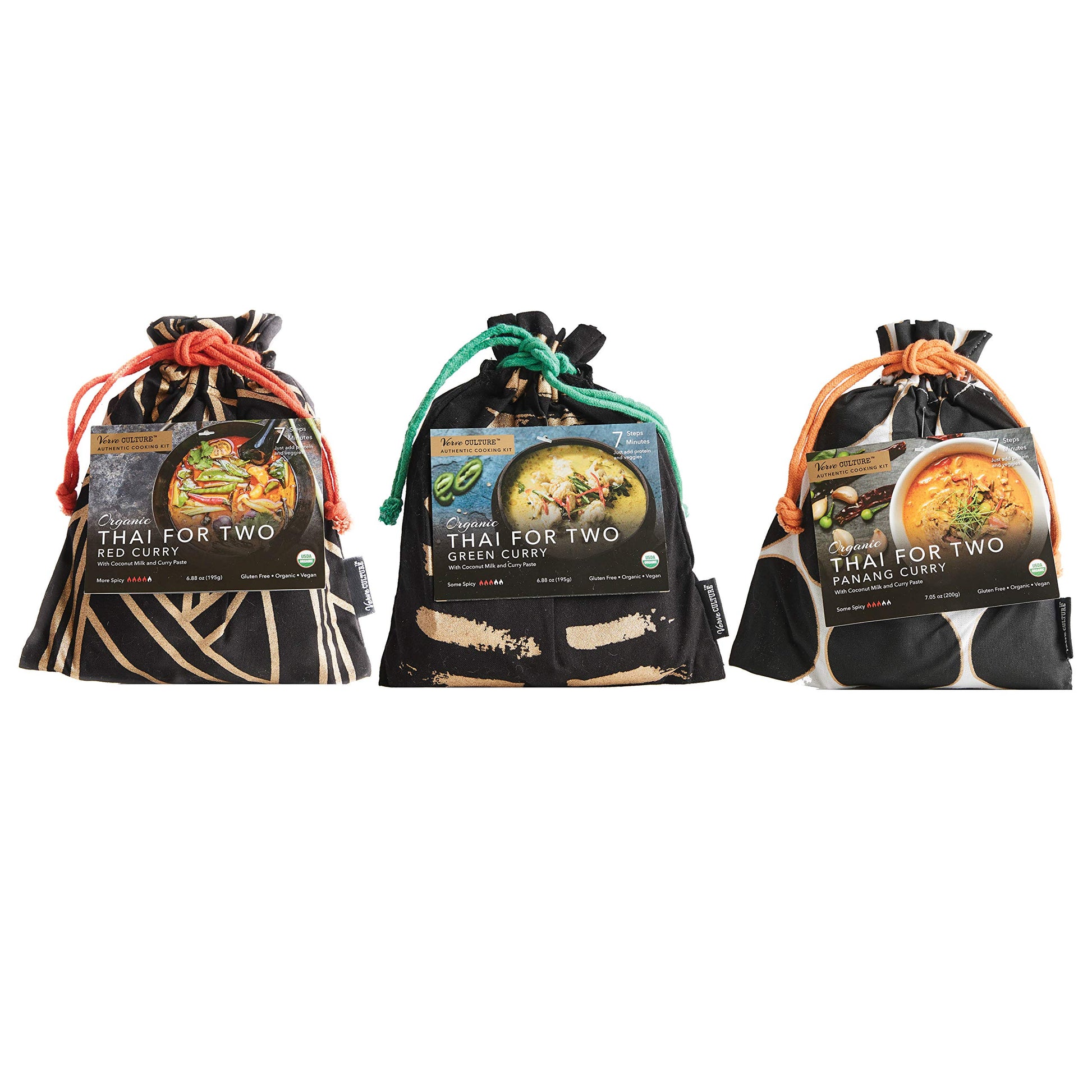 Verve Culture Thai For Two - Organic Thai Curry Cooking Sampler Kit | Usda Organic, Vegan, Gluten-Free | Made In Thailand