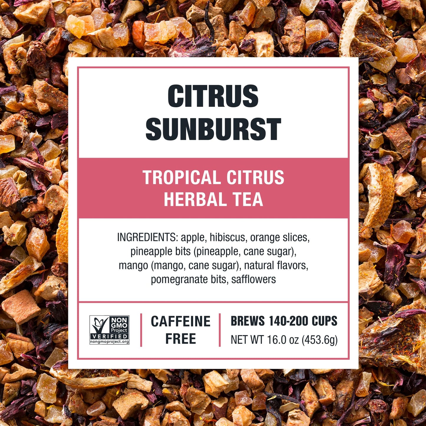 Tiesta Tea - Citrus Sunburst | Loose Leaf | Tropical Citrus Herbal Tea | Premium Blend | Non-Caffeinated Fruit Blend | Make Hot Or Iced & Brews Up To 200 Cups | 16 Ounce Resealable Bulk Pouch