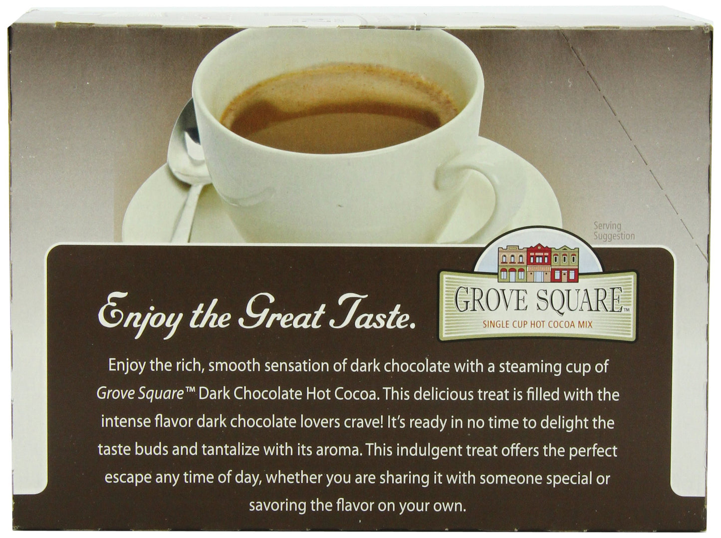 Grove Square Hot Cocoa Dark Chocolate, 24 Single Serve Cups, Rich Brown, Model 12G109F4652