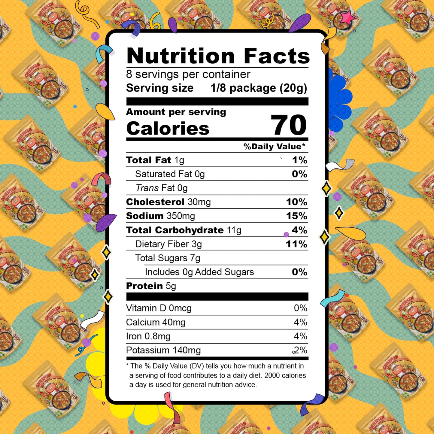 Chiramen Seafood Veggie Mix Dried Ramen Toppings, 5.64 Ounce, Includes Shrimp, Fishcake, compatible with Crab, Squid, Plant-Based Beef, Eggs