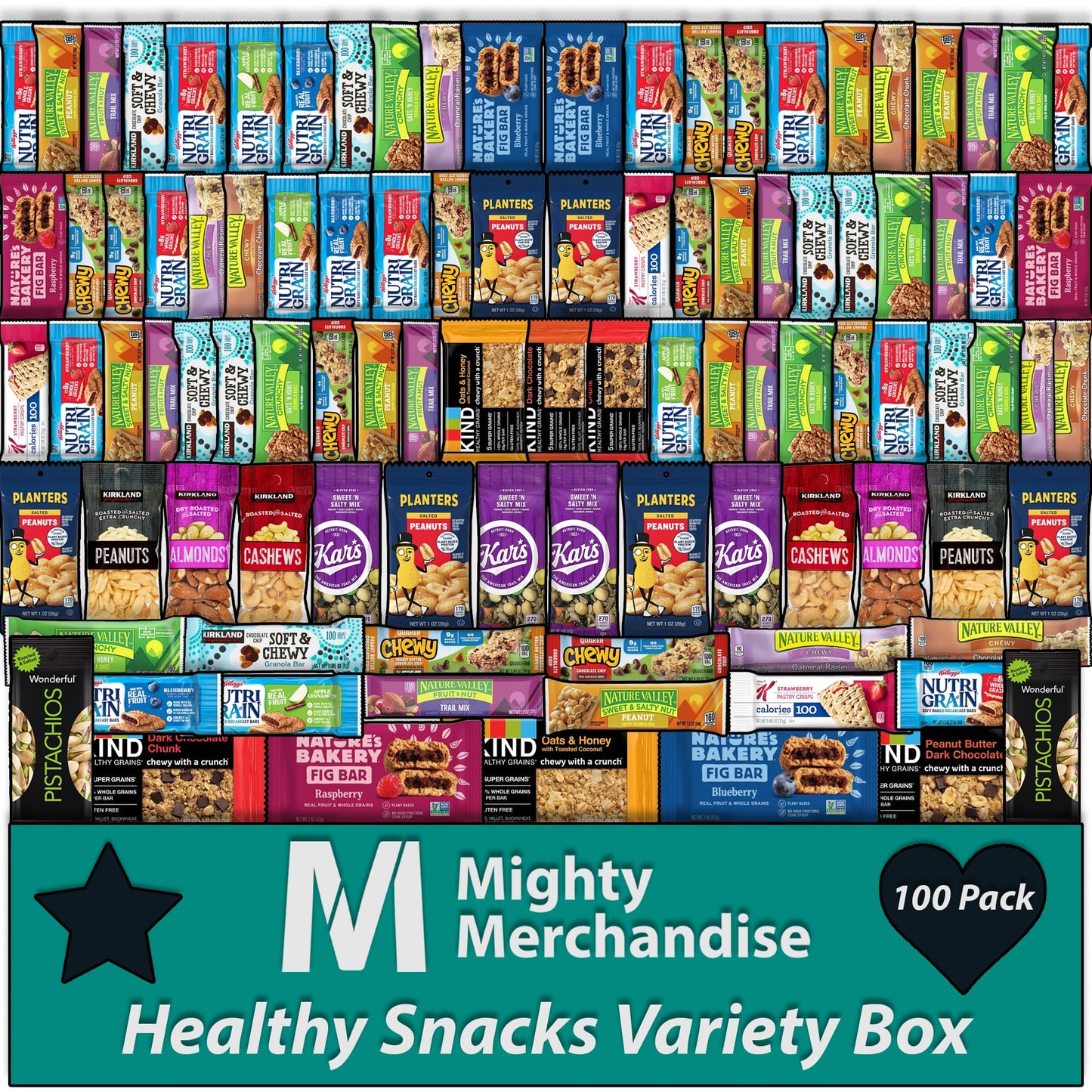 Healthy Mixed Snack Bar Variety Box Variety | (Pack of 100) | Perfect for Men, Women, Adults, Office, School, College, Work | Mi