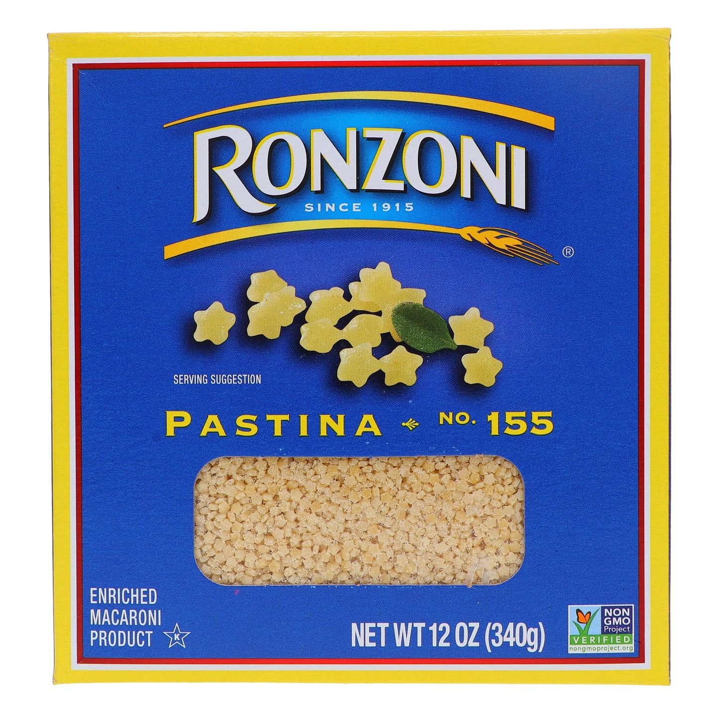 Ronzoni Pastina Enriched Macaroni Non GMO 12 Oz. Pack Of 3.