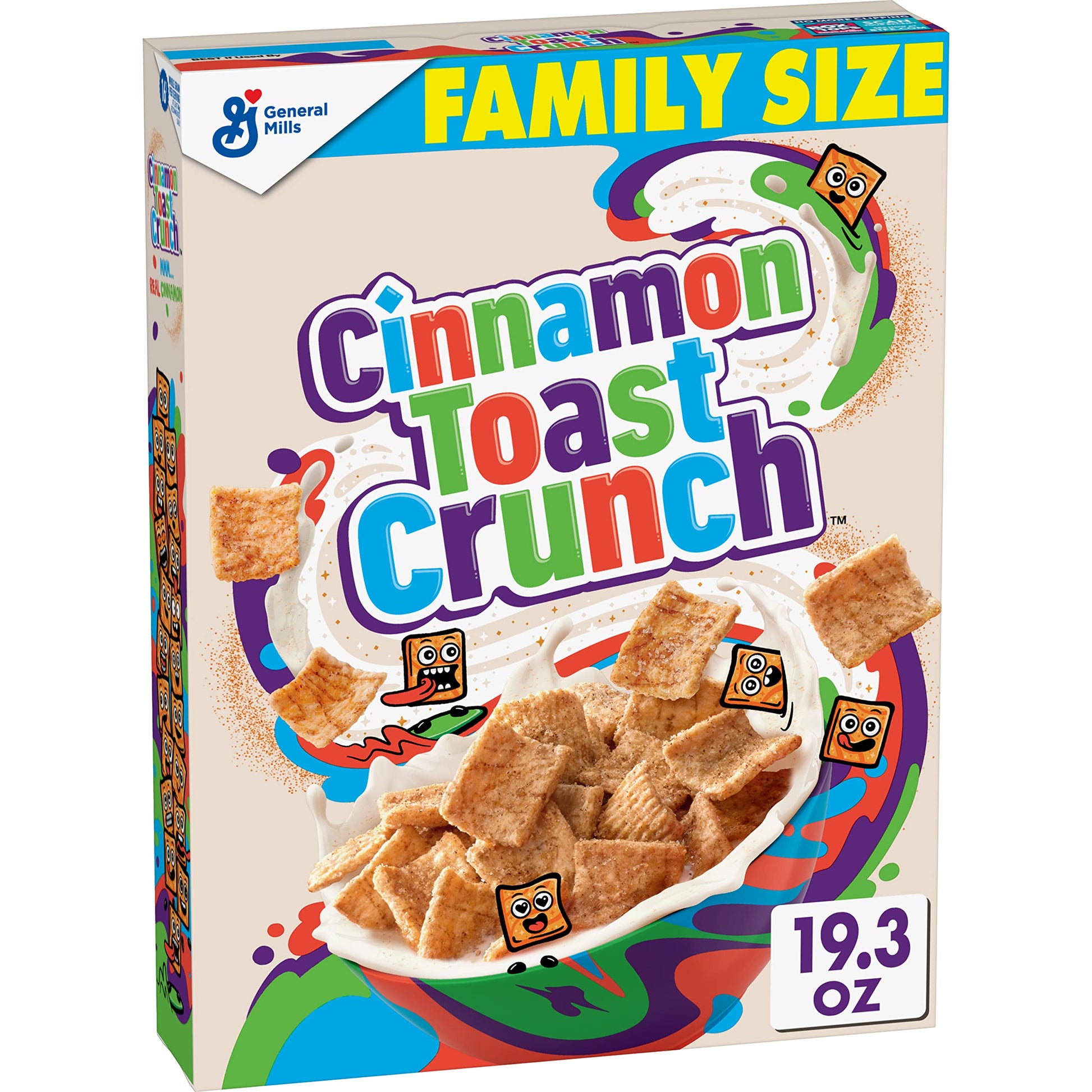 Cinnamon Toast Crunch Whole Grain Breakfast Cereal, Family Size, 19.3 oz. (Pack of 8)