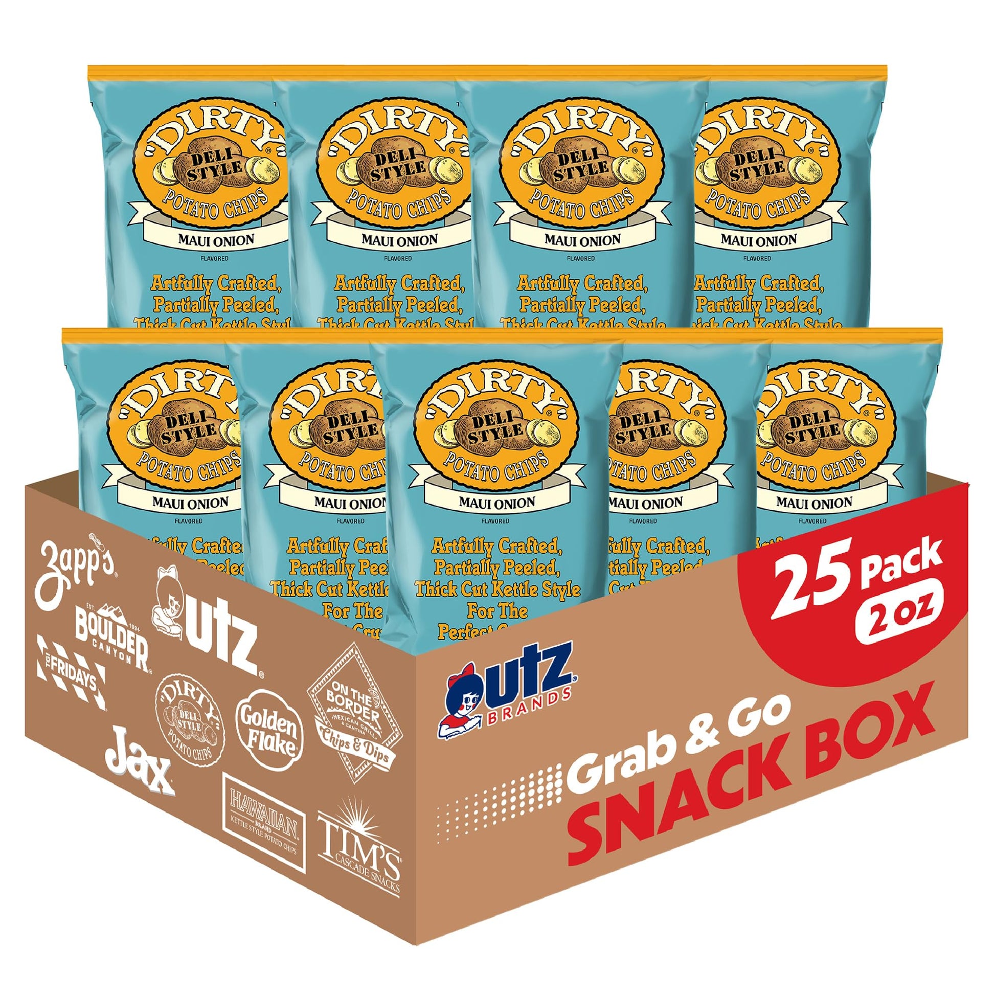Dirty Chips Maui Onion Potato Chips, Gluten Free, 2 oz. Bags (25 Count)
