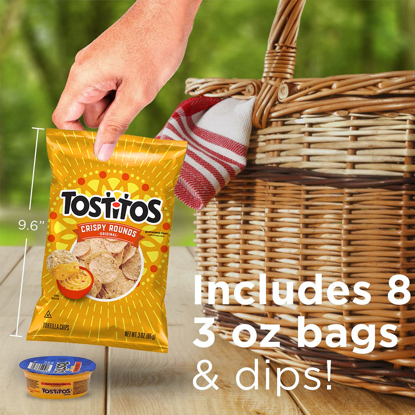 Tostitos Tortilla Chips Chip & Salsa Pack, 3Oz Tostitos Crispy Rounds & 3.8Oz Medium Salsa (16 Count)