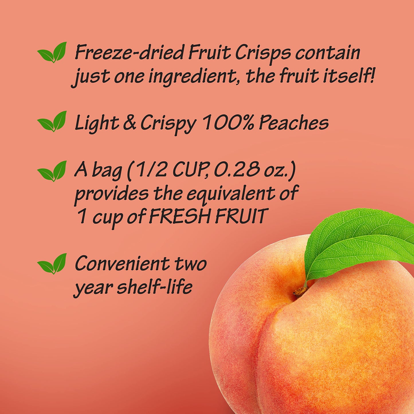 Brothers-ALL-Natural Fruit Crisps  Yellow Peach  0.28-Ounce Bags (Pack of 24)