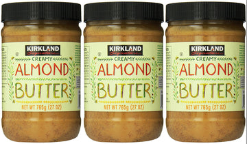 Kirkland Signature Creamy Almond Butter, 27 Ounce - Pack of 3 Jars, Nutritious Snack
