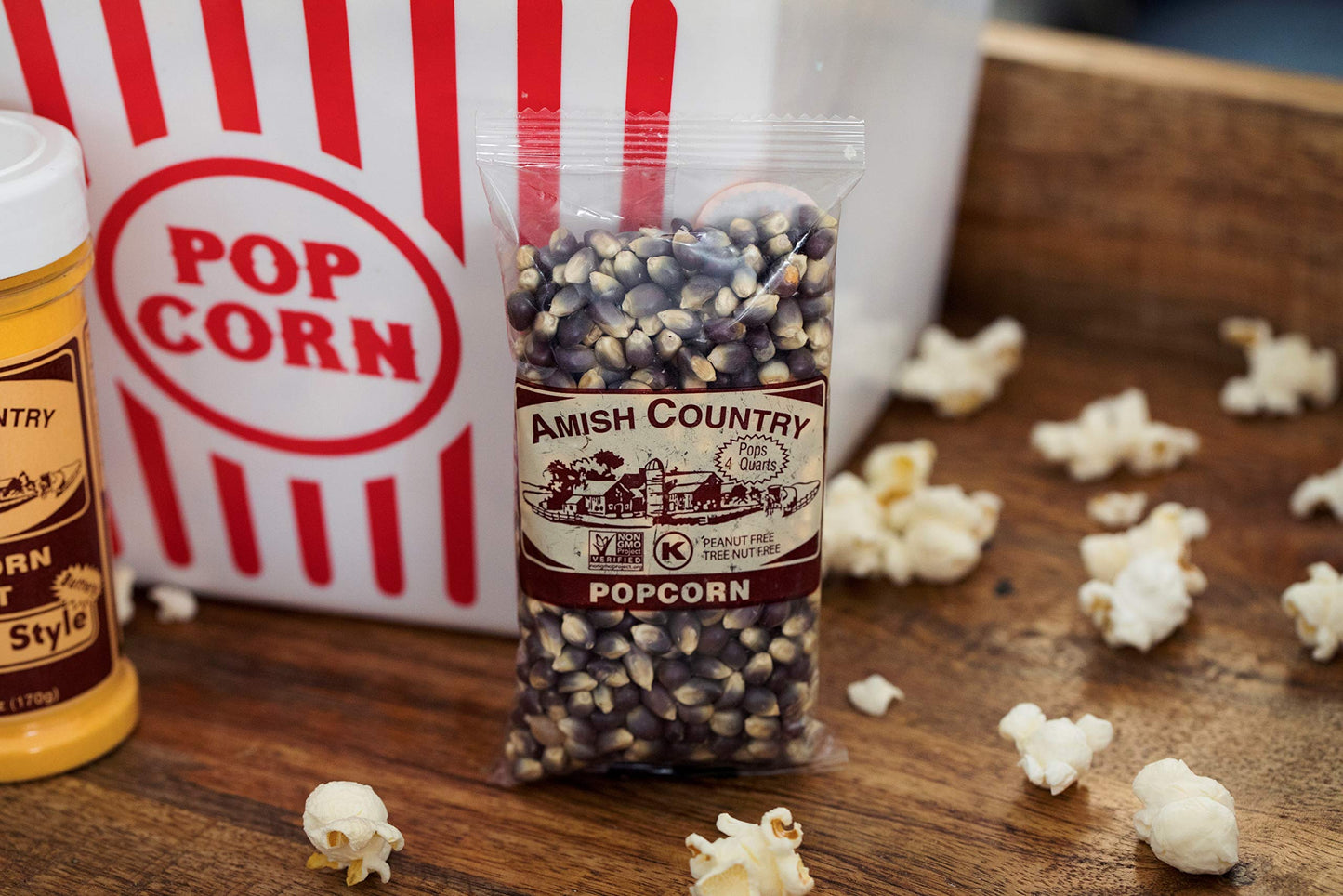 Amish Country Popcorn | 24-4 Oz Bags - Midnight Blue Kernels | Old Fashioned, Non-GMO and Gluten Free