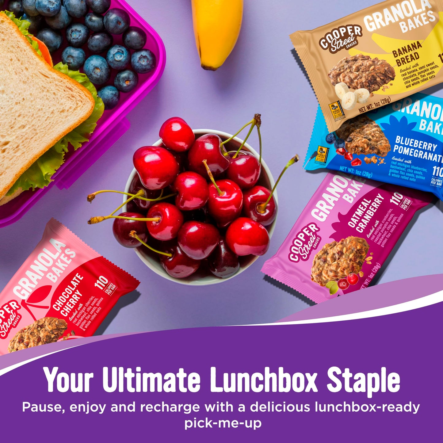 Cooper Street Granola Bakes (48 Count) - Soft and Chewy Breakfast Granola Bars Variety Pack - Nut  Dairy & Soy Free - Individually Wrapped Healthy Snacks for Kids  School  Work  Hiking & On-the-Go