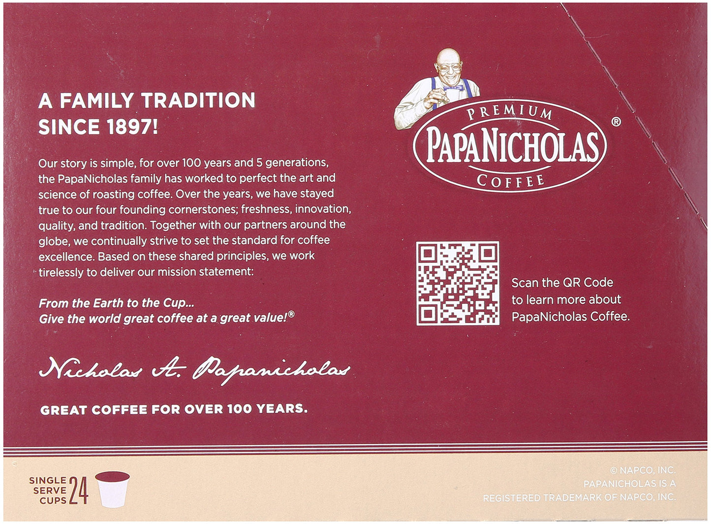PapaNicholas Coffee Single Serve Cups, 5-Star Restaurant Blend, 24 Count, Fits Keurig K Cup malt-inspired