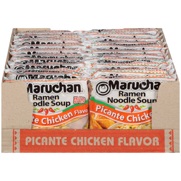 Maruchan Ramen Picante Chicken, Instant Ramen Noodles, Ready To Eat Meals, 3 Oz, 24 Count