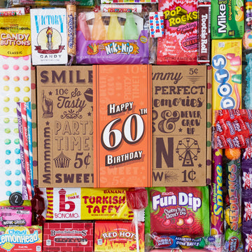 Vintage Candy Co. 60Th Birthday Retro Candy Gift Basket - 1964 Party Assortment - Unique Care Package For Women And Men Turning