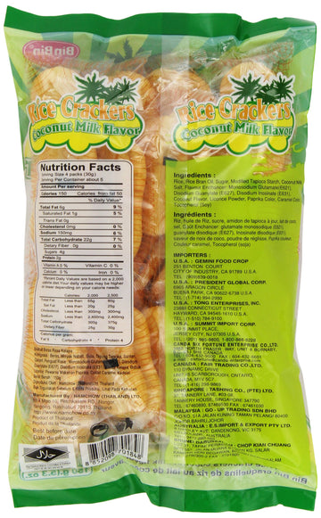 Bin Bin Rice Crackers, Coconut Milk, 5.3 Ounce