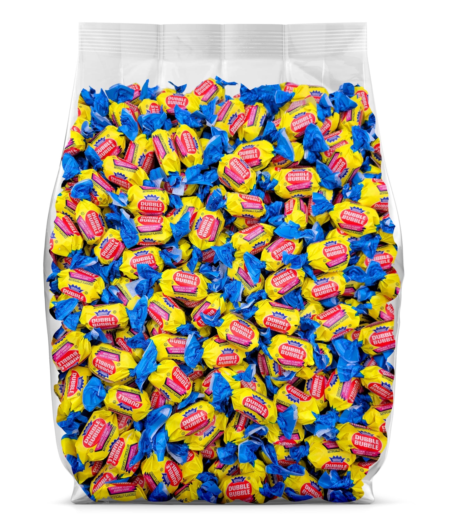 Yummy Chew DubbleBubble Bubble Gum Bulk Candy - 100 Individually Wrapped Fruit Flavored Pieces - Ideal for Parties and Events