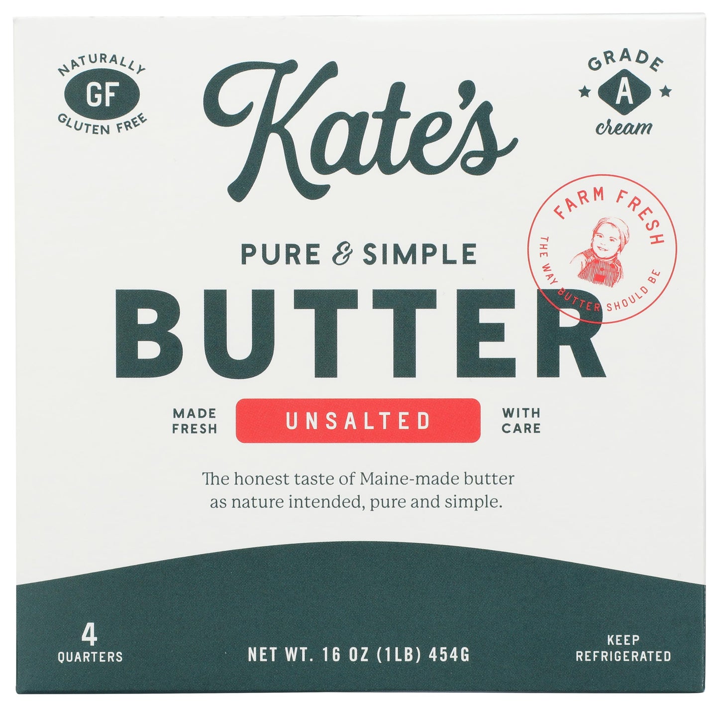 KATES BUTTER Homemade Unsalted Butter, 16 OZ