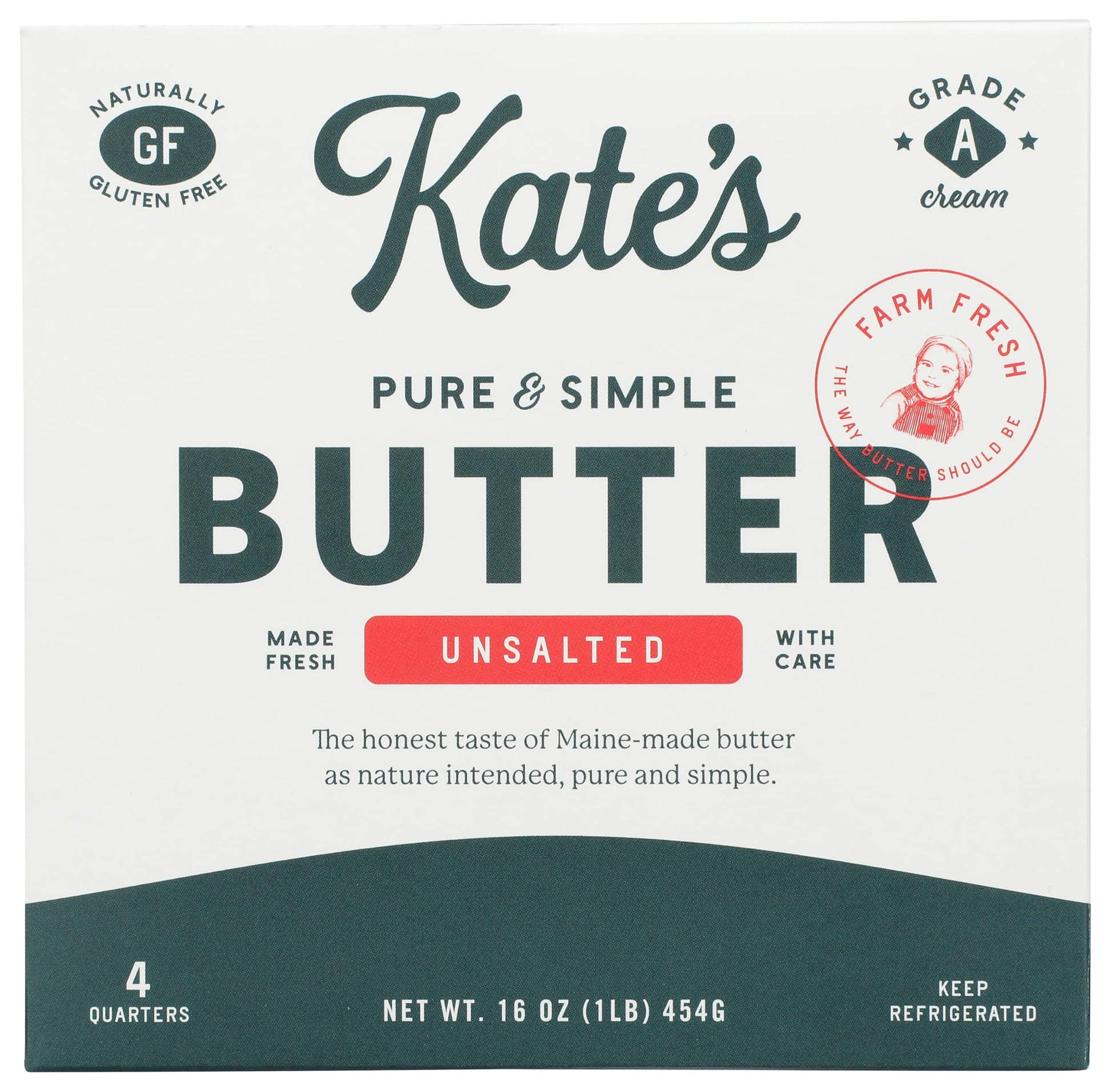 KATES BUTTER Homemade Unsalted Butter, 16 OZ