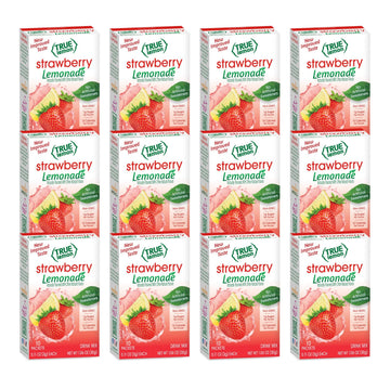 True Lemon Strawberry Lemonade Drink Mix, Made from Real Lemons, Low Calorie, Low Sugar, Lemonade Drink Mix, 10 Count, 1.06 oz (