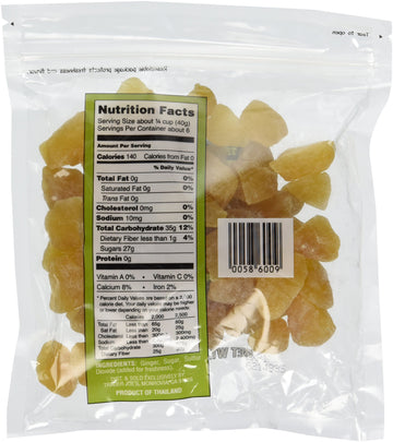 Trader Joe's Uncrystallized Candied Ginger, 8 oz (Pack of 2) - Sweet, Chewy, Brown Ginger Treats for Snacking and Baking